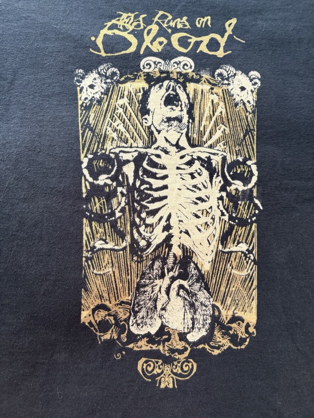 This Runs On Blood ~ Transient ~ Black T SZ SM Hardcore Punk Band RARE 2009 VTG